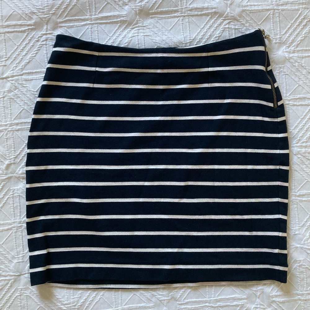Navy Striped Skirt